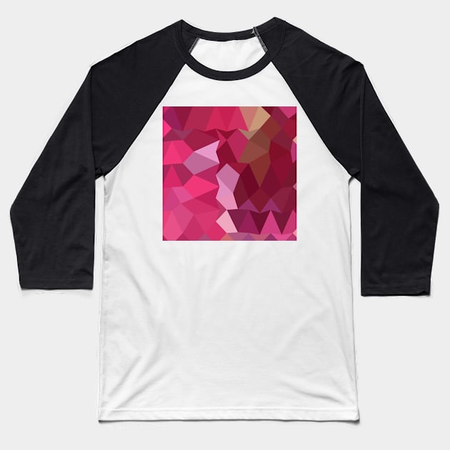 Brilliant Rose Pink Abstract Low Polygon Background Baseball T-Shirt by retrovectors